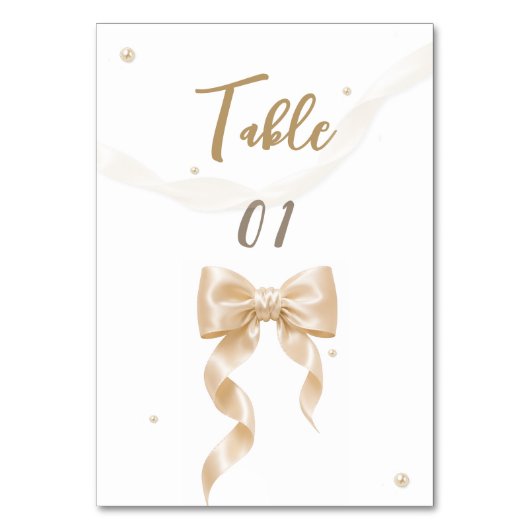 Carte de table de mariage à ruban de satin élégant (Par défaut)