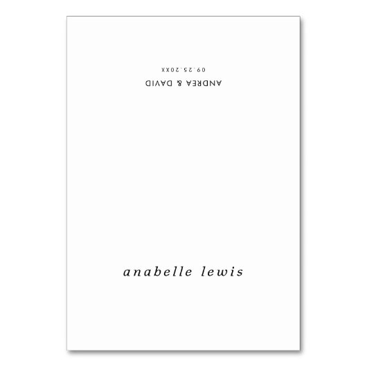 Carte de table de mariage à script avec nom de l'i (Par défaut)