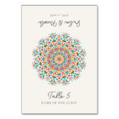 Carte de table de mariage abstraite bleu turquoise (Par défaut)