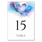 Carte de table de mariage abstraite or bleu violet (Par défaut)