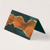 Carte de table de mariage Agate Bleu-vert, Orange (Back)