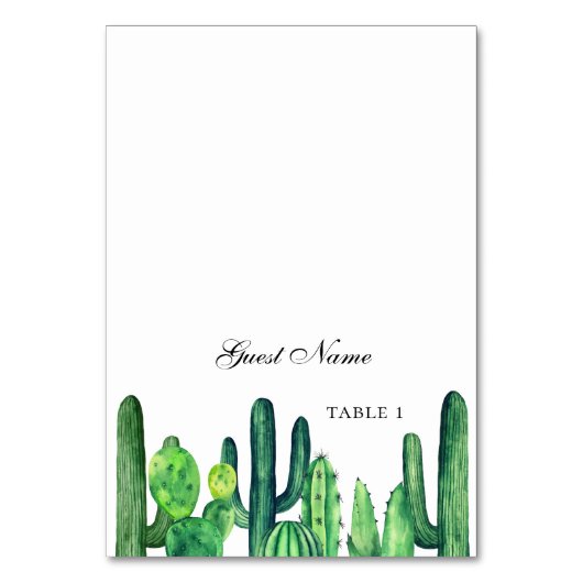 Carte de table de mariage au cactus vert. Sièges d (Par défaut)