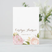 Carte de table de mariage aux fleurs aquarelles ro (Debout devant)