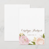 Carte de table de mariage aux fleurs aquarelles ro (Devant / Derrière)