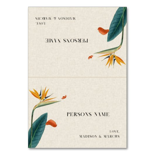 Carte de table de mariage aux fleurs tropicales él (Par défaut)