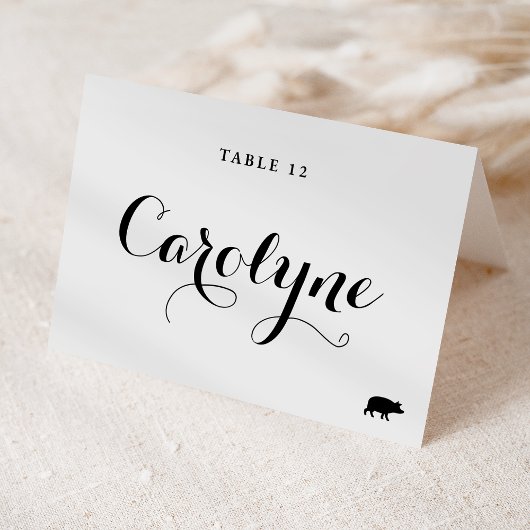 Carte de table de mariage avec choix de menu en po