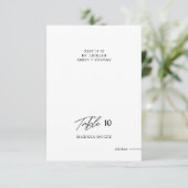 Carte de table de mariage avec nom et choix de rep (Debout devant)