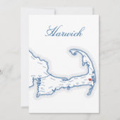 Carte de table de mariage avec plan de Harwich Cap (Devant)