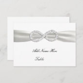 Carte de table de mariage blanche avec infini diam (Devant / Derrière)