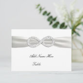 Carte de table de mariage blanche infinie diamant (Debout devant)