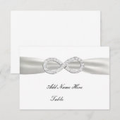 Carte de table de mariage blanche infinie diamanté (Devant / Derrière)
