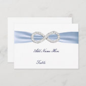 Carte de table de mariage Blue Diamond Infinity (Devant / Derrière)