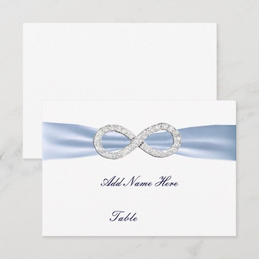 Carte de table de mariage Blue Diamond Infinity (Devant / Derrière)