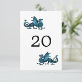 Carte de table de mariage Blue Dragon (Debout devant)