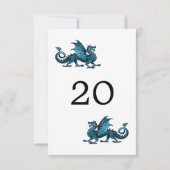 Carte de table de mariage Blue Dragon (Dos)