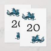 Carte de table de mariage Blue Dragon (Devant / Derrière)