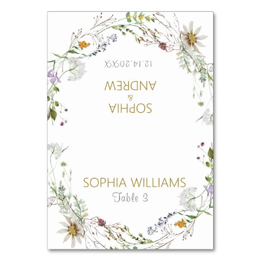 Carte de table de mariage Boho Wildflowers (Par défaut)
