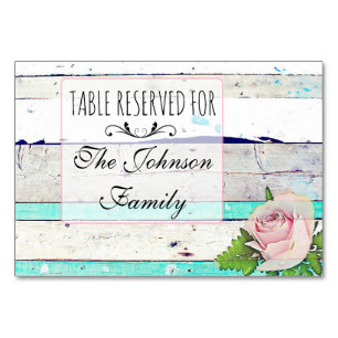 Carte de Table de Mariage Bois Rustique Shabby Vin