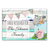 Carte de Table de Mariage Bois Rustique Shabby Vin (Devant)