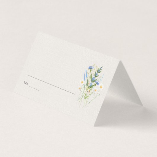 Carte de table de mariage botanique Daisy d'été (Front)