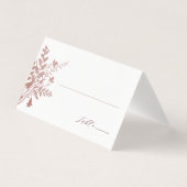 Carte de table de mariage botanique rose poussiére (Front)