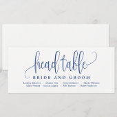 Carte de Table de Mariage - Calligraphie Charmante (Devant / Derrière)