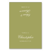 Carte de Table de Mariage Calligraphiée Vert Olive (Par défaut)