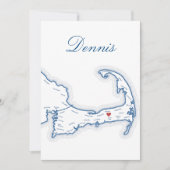 Carte de Table de Mariage Cape Cod Dennis (Devant)