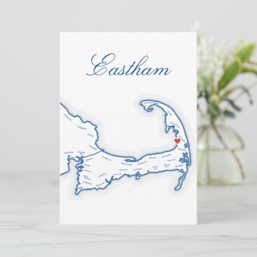 Carte de Table de Mariage Cape Cod Eastham (Debout devant)