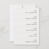 Carte de table de mariage crème légère moderne (Devant)