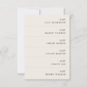 Carte de table de mariage crème moderne (Devant)