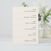 Carte de table de mariage crème moderne (Debout devant)