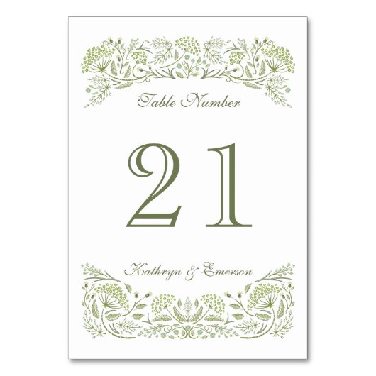 Carte de table de mariage dans la prairie (Par défaut)