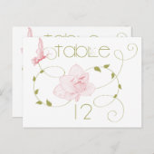 Carte de table de mariage de jardin rose Lys (Devant / Derrière)