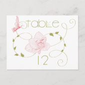 Carte de table de mariage de jardin rose Lys (Devant)