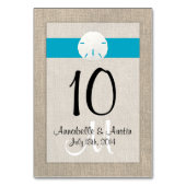 Carte de table de mariage de plage de sable Dollar (Dos)