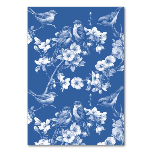 Carte de table de mariage de printemps Oiseaux Ble (Dos)