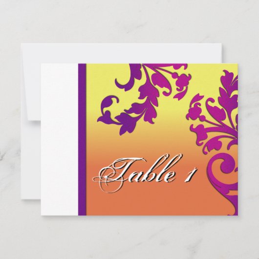 Carte de Table de Mariage - Destination Tropicale (Devant)
