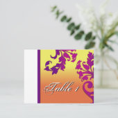 Carte de Table de Mariage - Destination Tropicale (Debout devant)