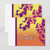 Carte de Table de Mariage - Destination Tropicale (Devant / Derrière)