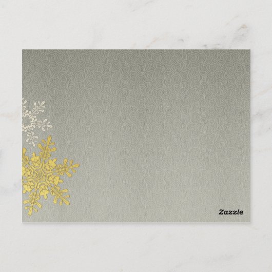 Carte de table de mariage d'hiver Silver Gold Snow (Dos)