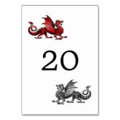 Carte de table de mariage Dragon Argenté Rouge (Dos)