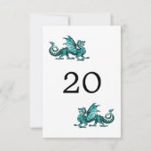 Carte de table de mariage Dragon de Teal (Dos)