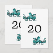 Carte de table de mariage Dragon de Teal (Devant / Derrière)