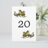 Carte de table de mariage Dragon d'Or (Debout devant)