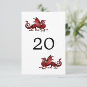 Carte de table de mariage Dragon Rouge (Debout devant)
