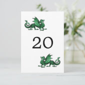 Carte de table de mariage Dragon Vert (Debout devant)