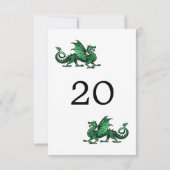 Carte de table de mariage Dragon Vert (Dos)