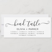 Carte de Table de Mariage – Écriture Moderne (Devant)