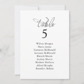 Carte de table de mariage élégante (Devant)